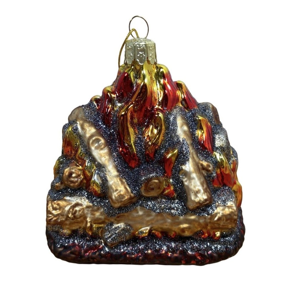 Noble Gems™ Glass Christmas Yule Log Hand Blown Glass Ornament NIB NWT